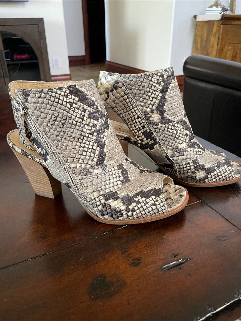 Paul Green Cayanne Women’s Snake-Print Open-Toe Block Heel Slingback